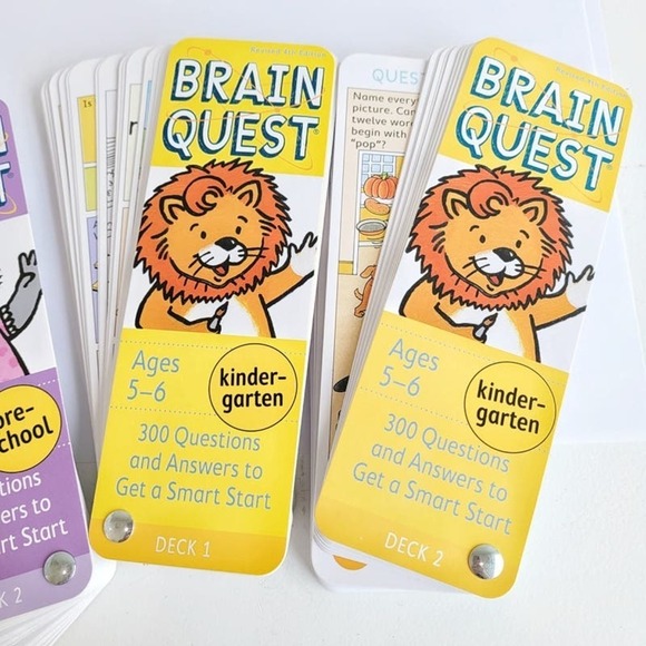 Brain Quest Smart Preschool & Kindergarten Cards Quiz Decks TWO - Picture 4 of 5